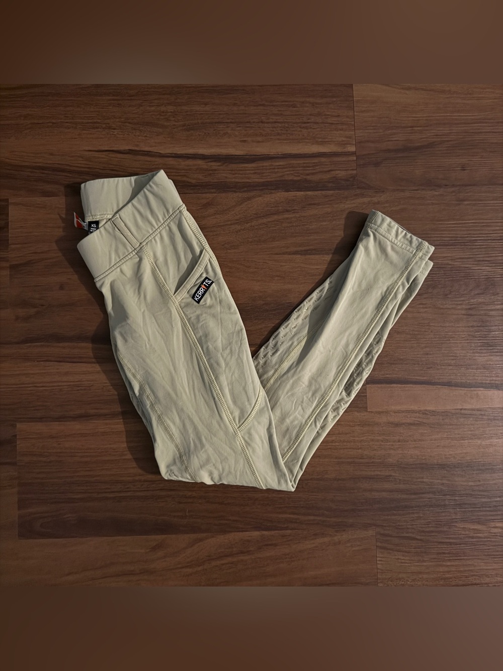 Women’s XS Tan Kerrits Full Seat Horseback Riding Tights Breeches. Good Conditio